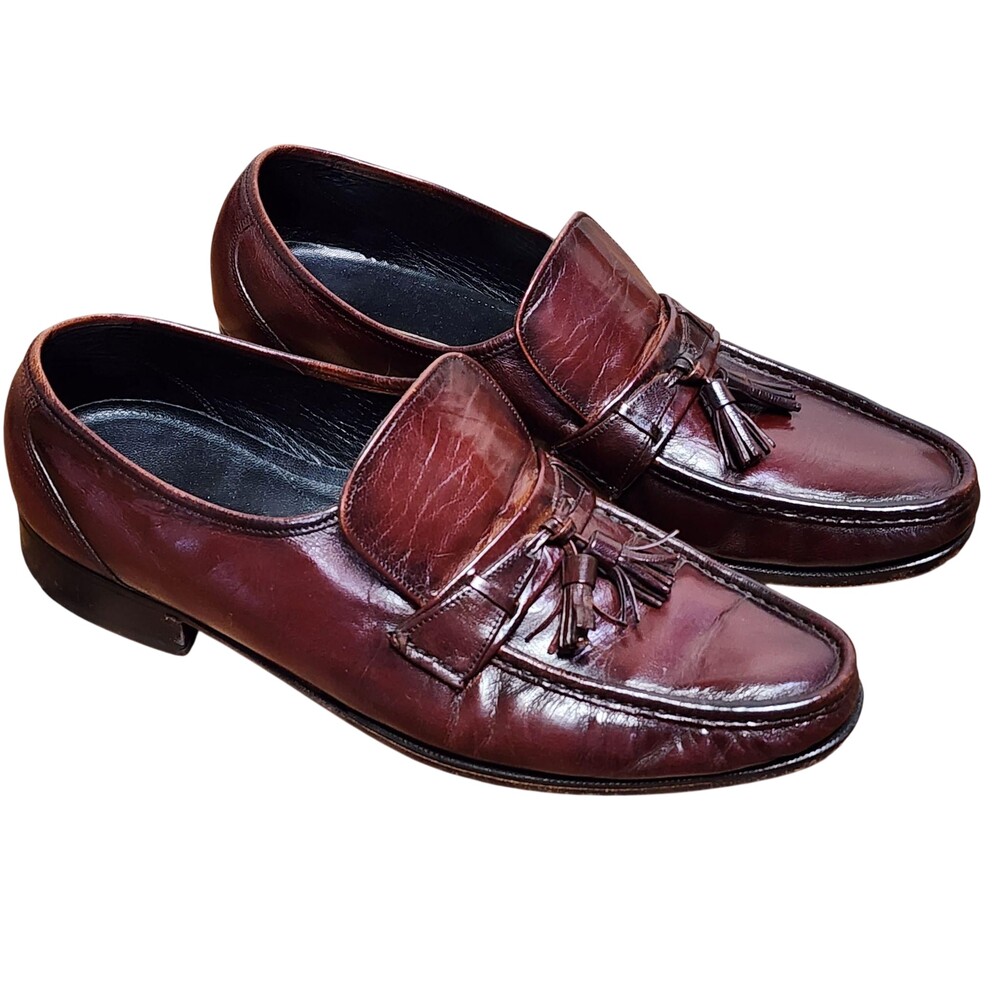 Florsheim Dress Shoes Mens Size 11 F Brown Leather Tassel Slip On Square Toe